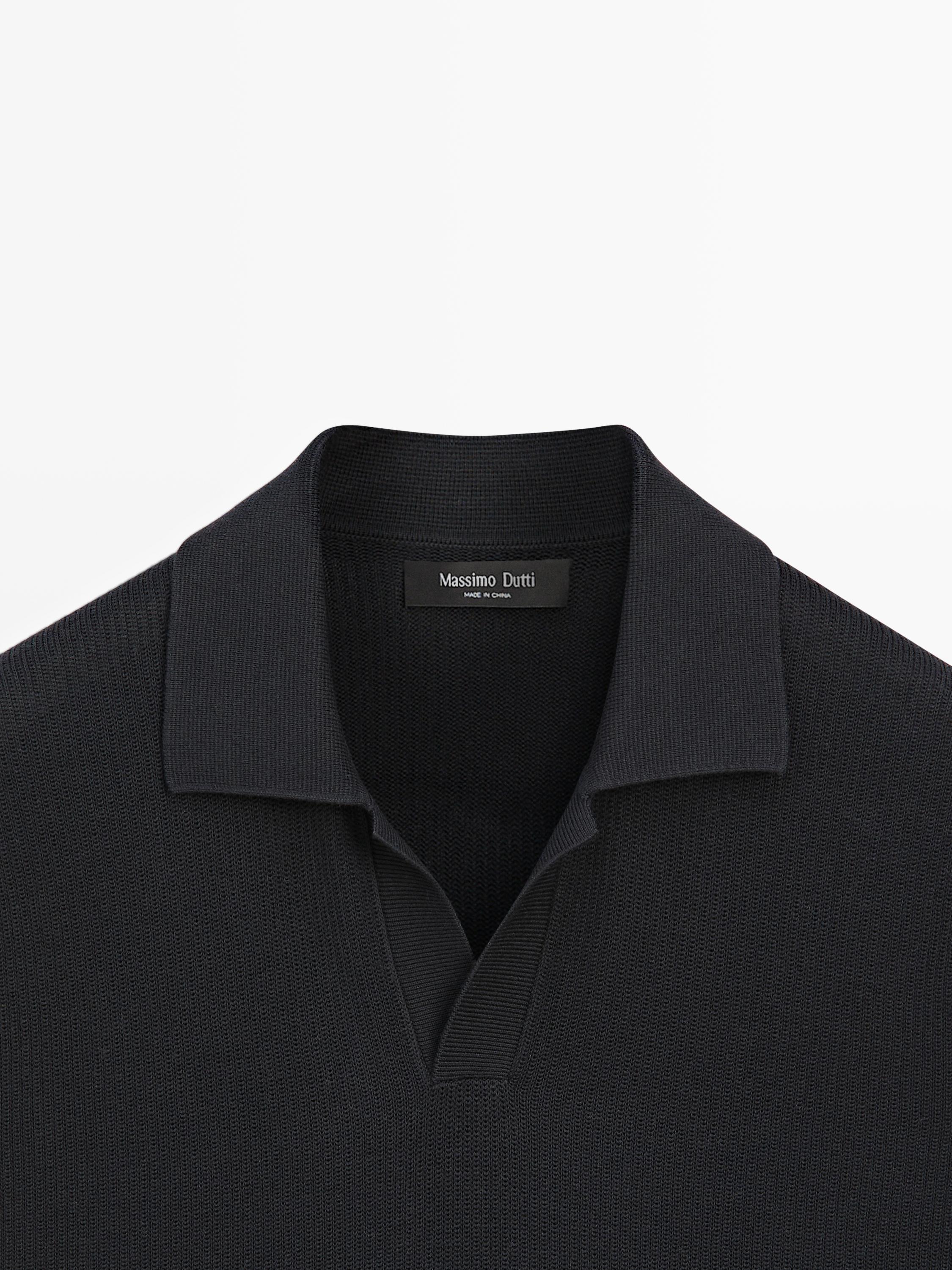 100% cotton knit polo sweater
